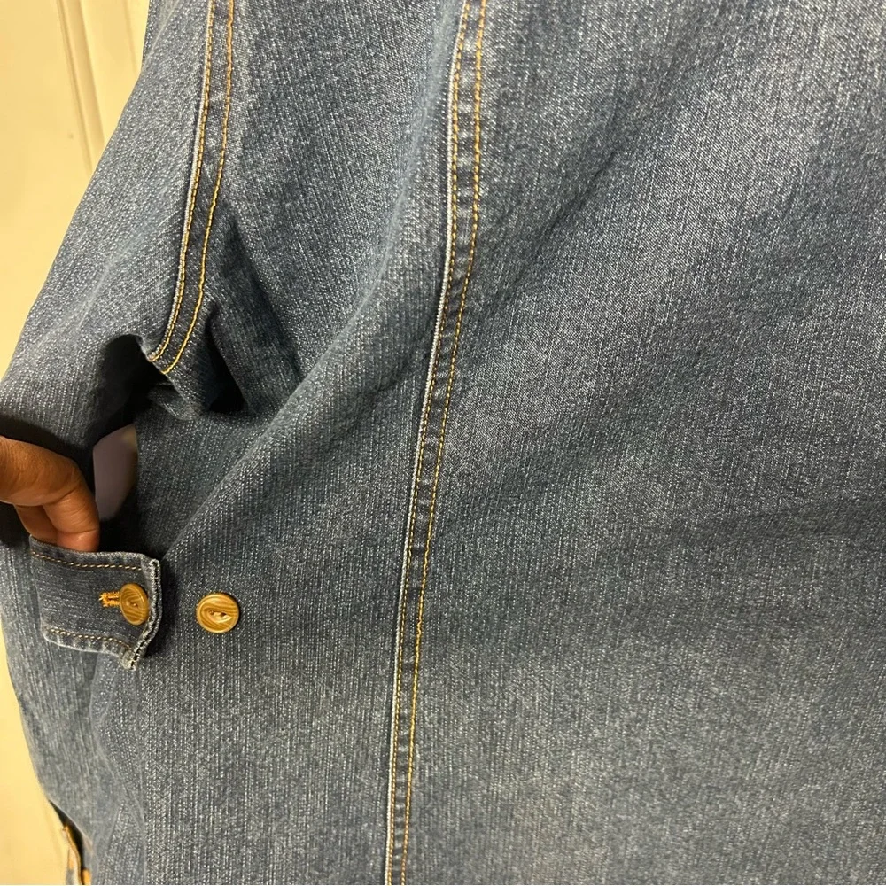 Chadwick Denim Barn Jacket, Flannel Lined, Faux Suede Lined Cuffs, Point Collar) - Picture 7 of 10